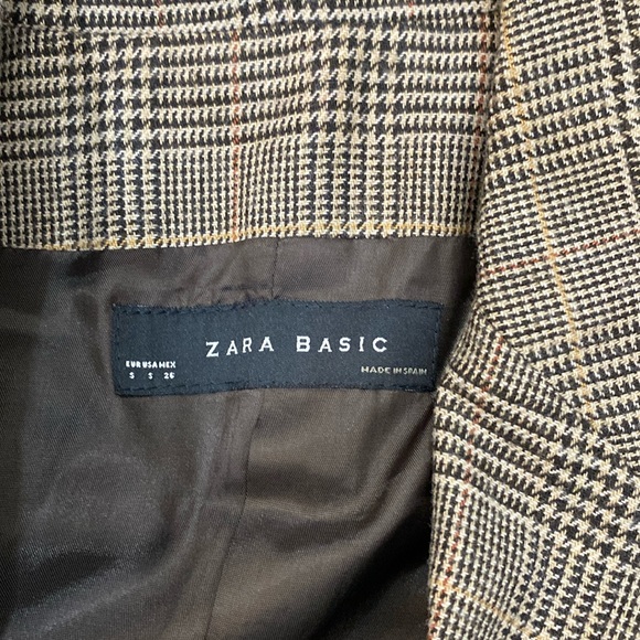 NWT Zara Woman Wool Blend Herringbone Blazer - Sz S - Picture 7 of 9
